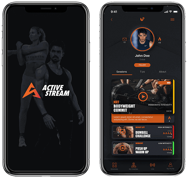 Active Stream — Fitness Training App developed by Lets Make Brand