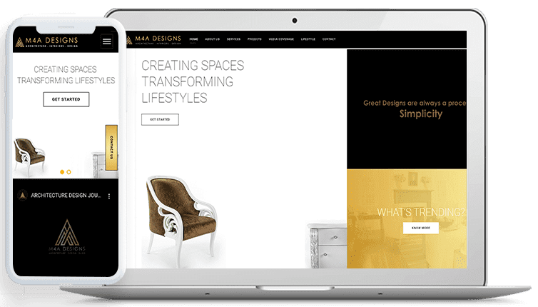 M4A Designs — Dynamic Website developed by Lets Make Brand